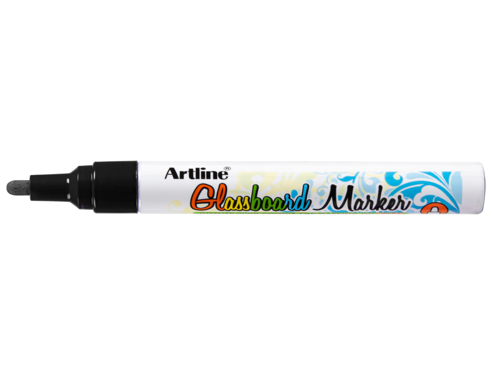 ROTULADOR ARTLINE GLASS MARKER ESPECIAL CRISTAL BORRABLE EN SECO O HUMEDO COLOR NEGRO