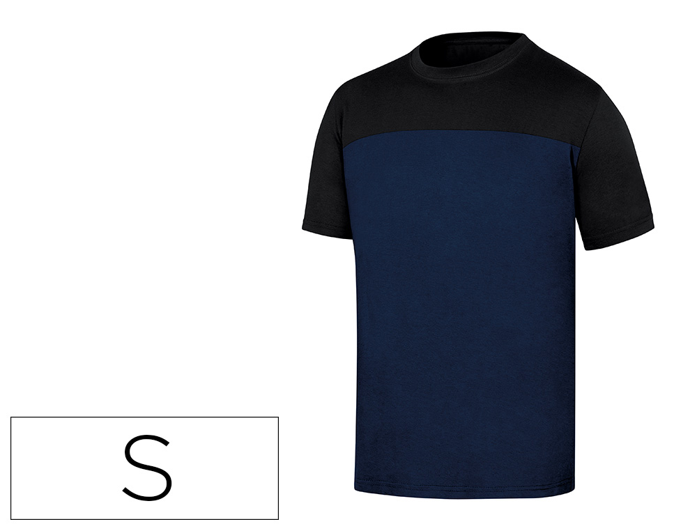 CAMISETA DE ALGODON DELTAPLUS COLOR AZUL/NEGRO TALLA S